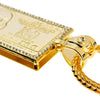 100 Dollar Bill Pendant 18k Gold Plated Franco Chain Necklace 24"