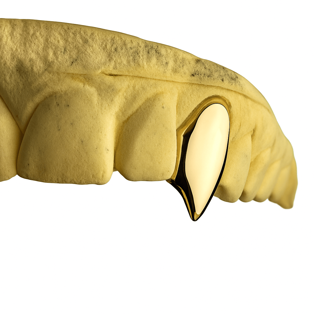 10K Gold or 14K Gold Vampire Fang Single Canine Tooth Custom