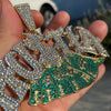 14K Gold Finish "Hustla" Big Cash Money Big Hip Hop Pendant