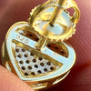 14k Gold Pated 925 Sterling Silver Heart Earrings Iced 0.65ct Moissanite Flooded Out Pass Diamond Tester