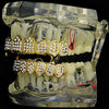 14K Gold Plated 8 on 8 Teeth Iced Fangs Vampire Grillz Set