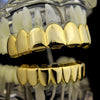 14K Gold Plated 8 Top Eight Bottom Plain Teeth Grillz Set
