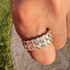 14k Gold Plated 925 Silver Tennis Ring Iced Princess Cut Bling Out CZ