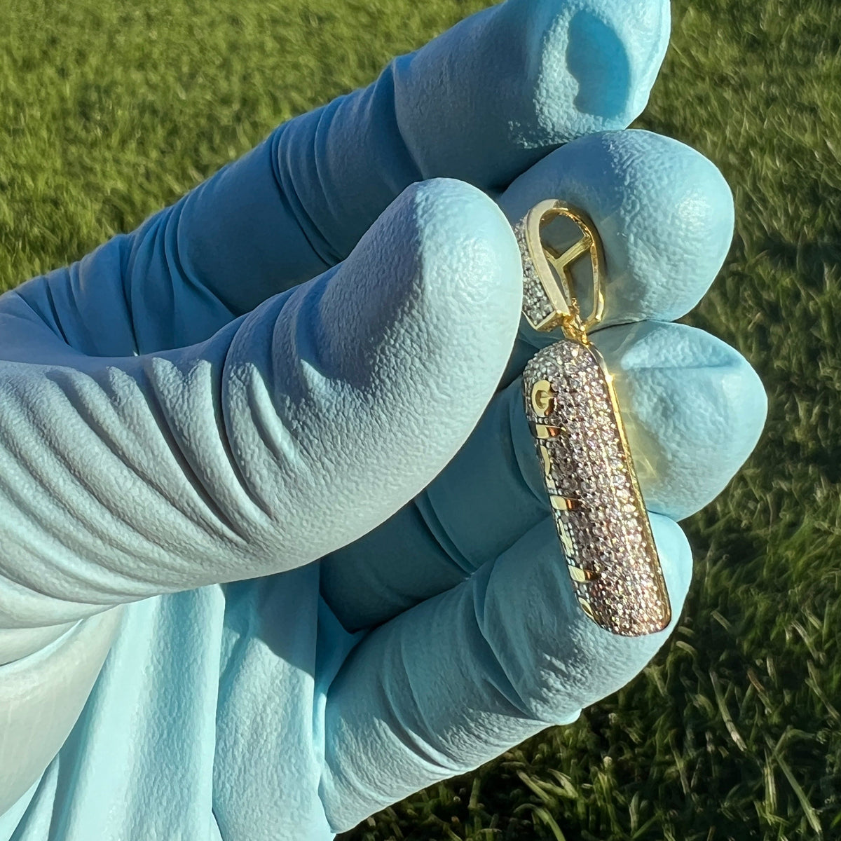 14K Gold Plated 925 Silver Two-Tone GG 249 Z Bar Pill