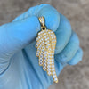 14K Gold Plated 925 Sterling Silver Angel Wing Iced Flooded Out CZ Pendant