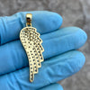 14K Gold Plated 925 Sterling Silver Angel Wing Iced Flooded Out CZ Pendant