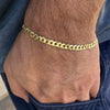 14K Gold Plated  925 Sterling Silver Flat Cuban Link Bracelet 5MM 8.5"