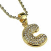 14K Gold Plated C Letter Micro Rope Chain Necklace