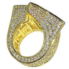 14K Gold Plated CZ Iced Flooded Out Star Ring