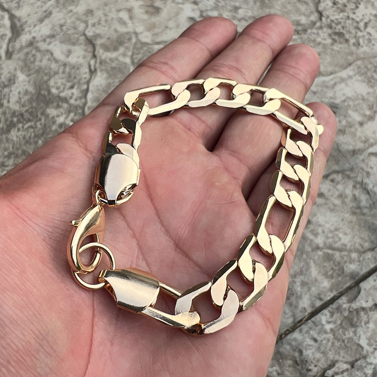 14k Gold Plated Figaro Link Bracelet 8.5