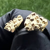 14k Gold Plated Heart Shape "Gold Nugget" Small Stud Earrings