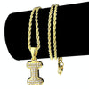 14K Gold Plated I Letter Micro Chain Rope Necklace