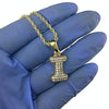 14K Gold Plated I Letter Micro Chain Rope Necklace