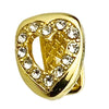 14k Gold Plated Iced CZ Bottom Heart-Shaped Single Tooth Cap