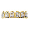 14K Gold Plated Iced VIP Tombstone Top Teeth Grillz