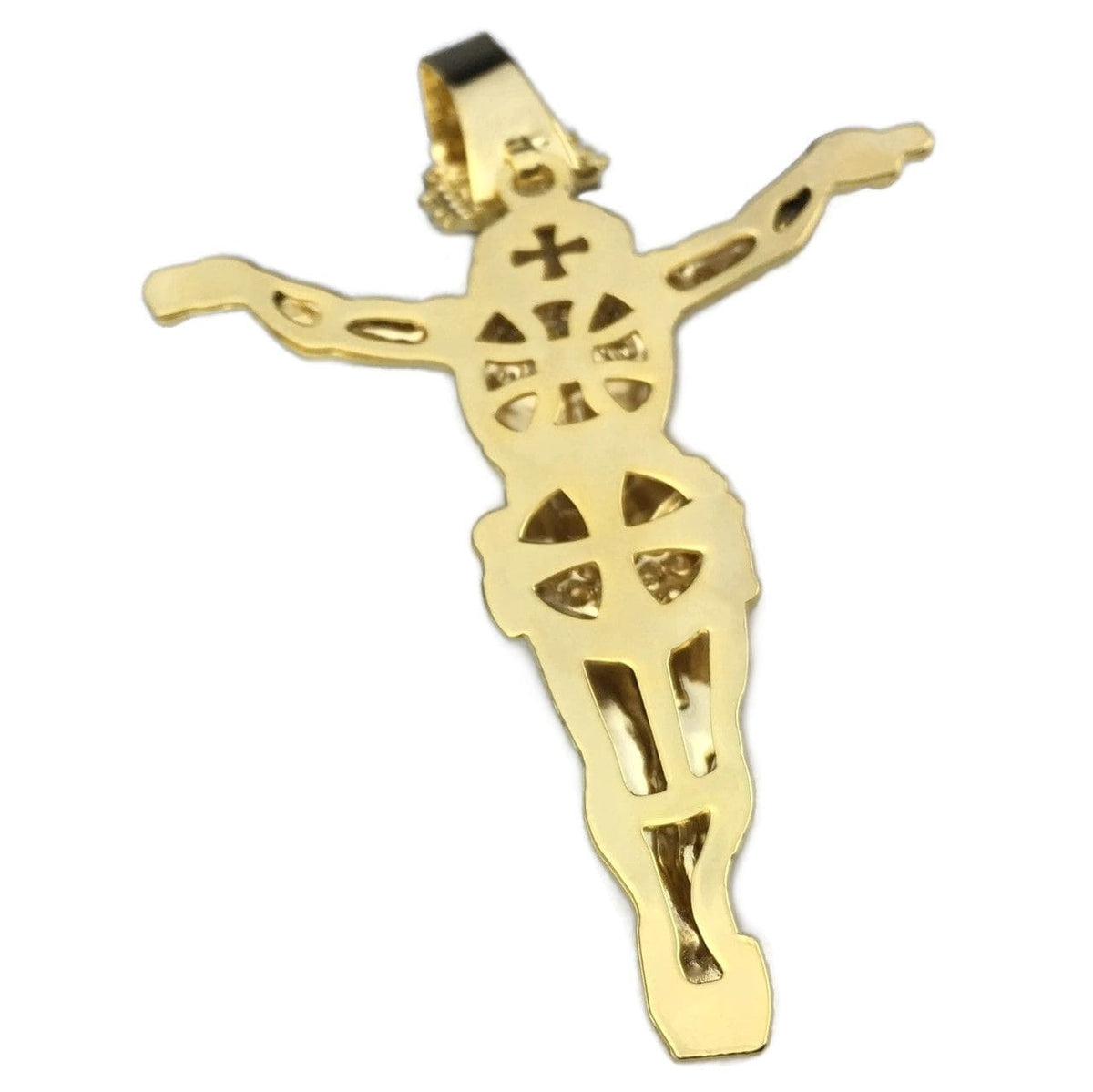 14K Gold Plated Jesus Body Cross Pendant 3.5