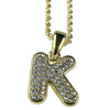 14K Gold Plated K Letter Micro Chain Rope Necklace
