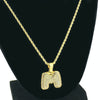 14K Gold Plated M Letter Micro Chain Rope Necklace