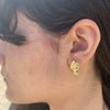 14k Gold Plated Nugget Earrings Butterfly Back 20MM