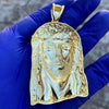 14k Gold Plated over 925 Silver 2.5" Real Diamonds Jesus Pendant