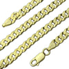 14K Gold Plated Over 925 Silver Cuban Chain Diamond Cut Necklace 24" 5MM