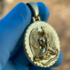 14K Gold Plated over 925 Silver Euphanasia Pendant Medallion Angel Of Death Plain  1.25"