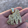 14K Gold Plated over 925 Silver Gorilla Iced Flooded Out Pendant