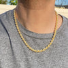 14K Gold Plated Over 925 Sterling Silver Italy Rope Chain 20" 6MM
