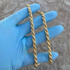14K Gold Plated Over 925 Sterling Silver Italy Rope Chain 22" 6MM