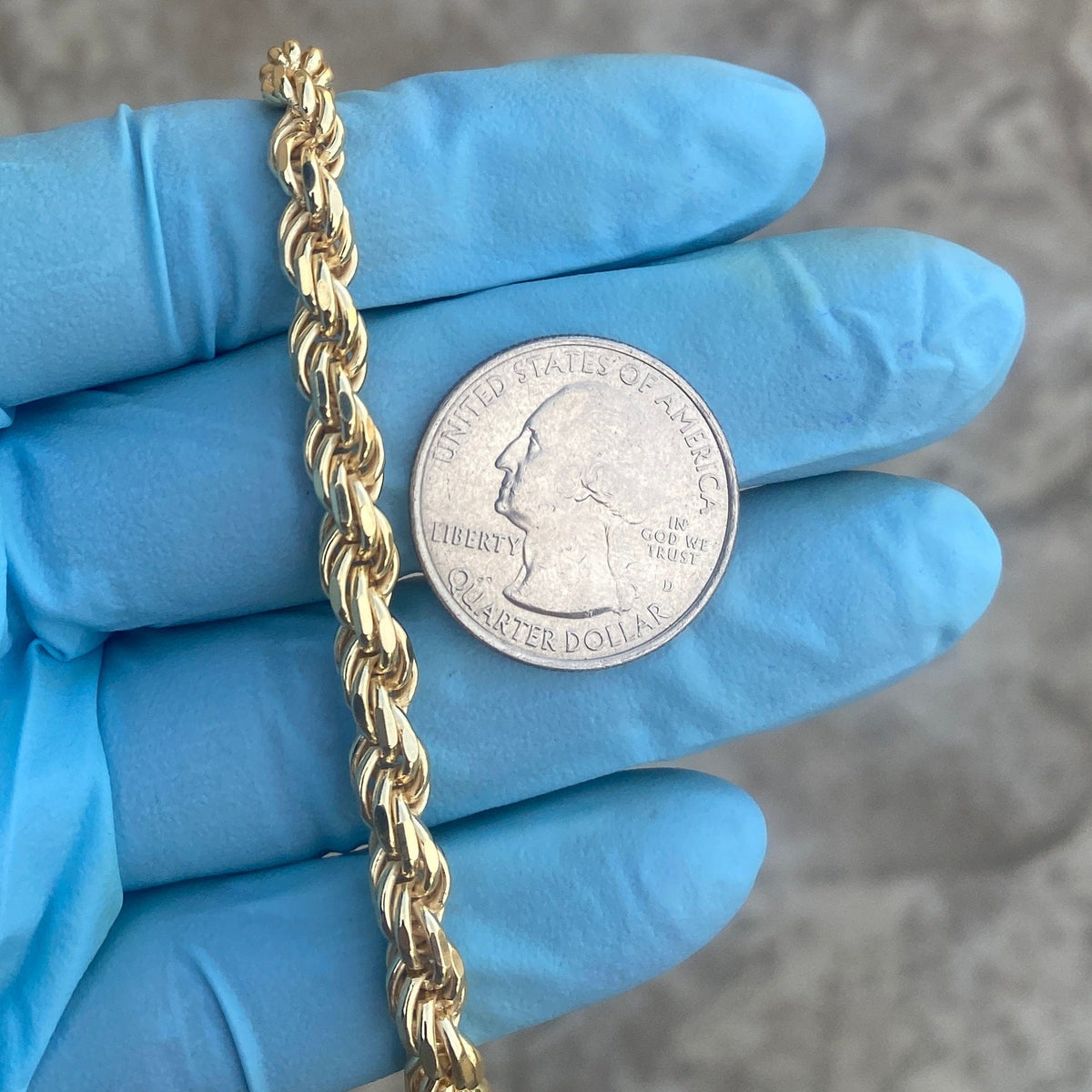 Sterling Silver 14k Italy Gold Rope Chain 14K Gold Plated Over 925