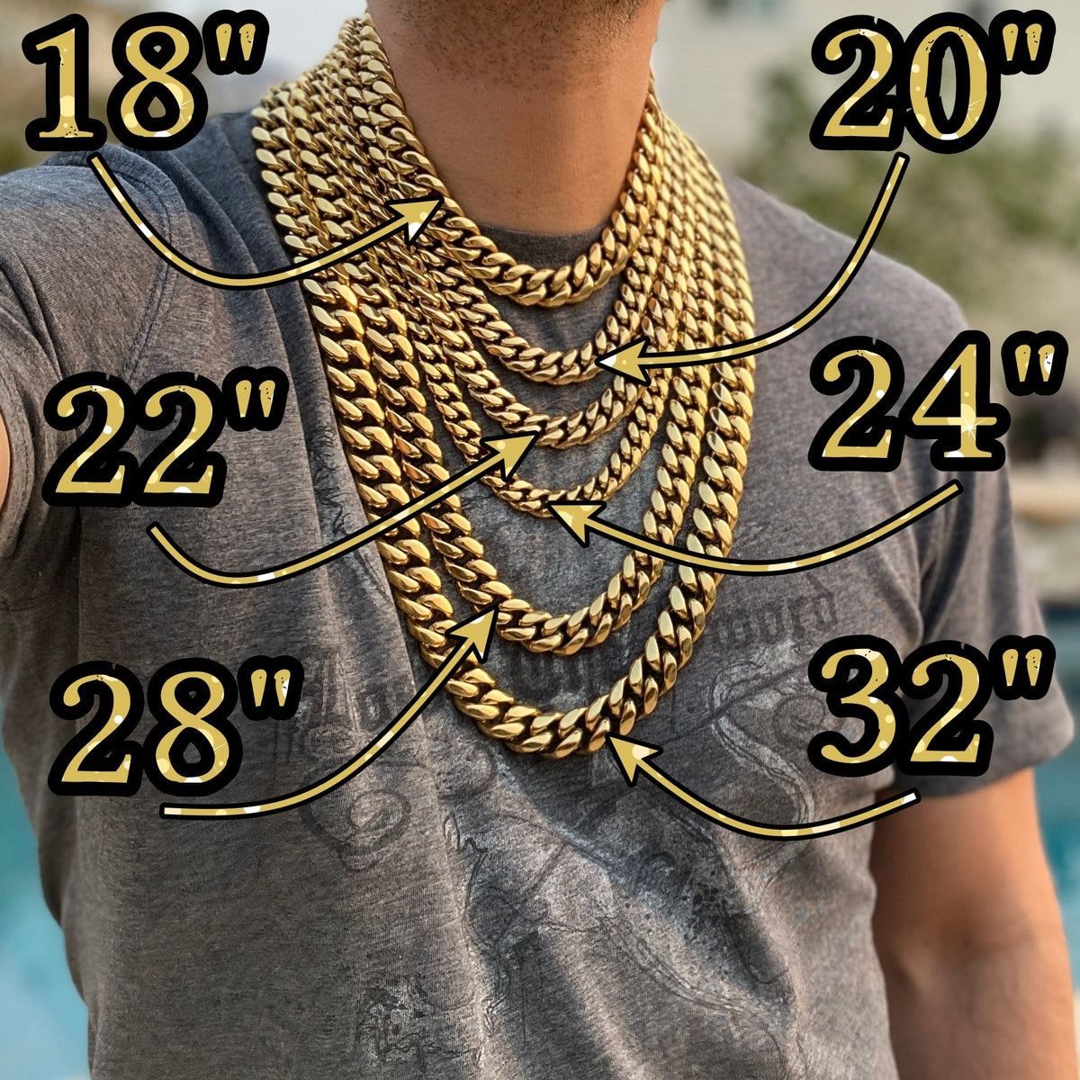 14k Gold Plated Over Stainless Steel Miami Cuban Chain Or Bracelet 14K