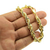 14K Gold Plated Rope Chain Bracelet 9" x 8MM