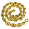 14K Gold Plated Rope Chain Necklace 20mm Thick x 30"