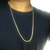 14K Gold Plated Rope Chain Necklace 4mm x 30"