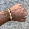 14k Gold Plated Twisted Rope Chain Bracelet  9" x 10MM Thick