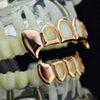 14K Rose Gold Plated Four Open Face Vampire Teeth Fangs Set