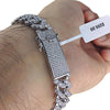 14K White Gold Plated CZ Iced Flooded Out Bracelet 8.5"x12MM