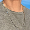 14K White Gold Plated Tennis Chain Necklace One Row AAA CZ 16"-32"
