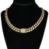 18K Gold Plated 18" CZ Cuban Choker Iced Flooded Out Necklace