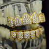 18K Gold Plated CZ Iced Flooded Out Teeth Grillz Set
