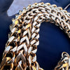 18K Gold Plated Stainless Steel Franco Chain Foxtail 20"-30" Solid Necklace 5MM