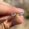 1CT TW Moissanite Stud Earrings 14K Gold Plated over 925 Sterling Silver Pass Diamond Tester 5MM