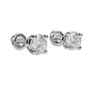 2CT TW Moissanite Stud Earrings 925 Sterling Silver Round Pass Diamond Tester 6.5MM