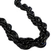 316L Stainless Steel Black Rope Chain Necklace 10mm 24" inch