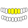 4 Top Real Solid 10K Gold Two-Tone Diamond-Dust Custom Grillz