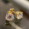 4CT TW Moissanite Earrings 14K Gold Vermeil D Grade VVS1 Pass Diamond Tester 8MM
