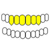 6 Top Gold Plated over 925 Silver Four-Open Vampire Fang Custom Grillz