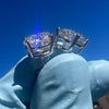 8CT TW Moissanite VVS1 Stud Earrings Passes Diamond Test 925 Sterling Silver Round 10MM