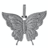 925 Sterling Silver Butterfly Pendant Iced Flooded Out 2.5" (Large)