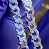 925 Sterling Silver Diamond-Cut Bracelet Italy Cuban Link 8" x 5 MM